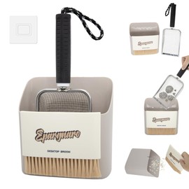 Epargnaro Multifunctional Cat Litter Scoop Kit, Stainless Steel Mesh Scooper with Scoop Holder - Small Dustpan and Brush, Fine Cat Litter Scoop for Small Pets or Reptile Terrarium (3.8mm*3.8mm)