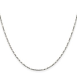 Diamond2Deal Sterling Silver Rhodium-plated 1.1mm Box Chain (L-0.55 Inch, W-0.04 Inch)