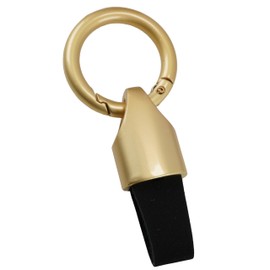 Zinello Design - Stainless Steel and Microfiber Leather Car Key Ring Carabiner Strong and Stylish Practical Accessory with Gift Box for Bag, Belt, Backpack, Black, 9 cm