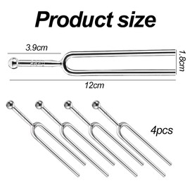 A440 Tuning Forks, 4 Pack Stainless Steel Tuning Fork, Standard A 440 Hz Violin Guitar Tuner Accessories Compatible with Musical Standard Instruments Violin Guitar Tuner Device