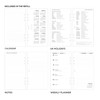 2026 Week on one page diary & lined notes organiser