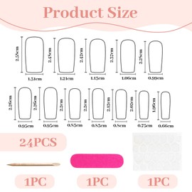CharmBurst 24 Pieces Valentine's Day Press On Nails Art Nails, Square Fake Nails with Lip Design and Bow False Nails, French Artificial Nails, Glue-On Nails