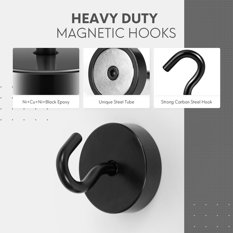 Neosmuk 60lb+ Extra Strong Magnet with Hook for Fridge,Heavy Duty