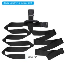 PATIKIL Carrying Strap with Handle, Cross Style Adjustable Nylon Belt for Moving Lifting Boxes Grocery Luggage, Black