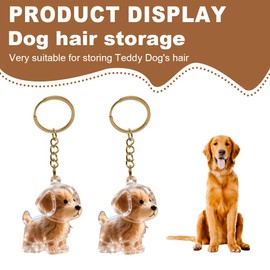 GNHG 2 Pieces Dog Hair Collector Keychains, Dog Hair Pendants, Fur Keepsake, Capsule Pendant, DIY Pet Storage Bottle, Creative Memorial Gift for Animal Lovers