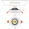 YGS-Tech 3 Inch Eyeball Gimbal LED Recessed Lighting Dimmable Downlight,