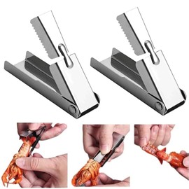 Stainless Steel Crawfish Peeler Tool, Shell Cracker and Tail Remover, 7 x 2.1 cm Seafood Shelling Device