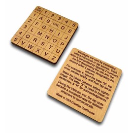 Tap Code Cipher Set – Engraved Wooden Blocks with Instructions & Learning Guide