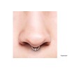 PIERCINGLINE Titanium Clicker Ring, Ball with Crystal, Piercing Nose Septum,