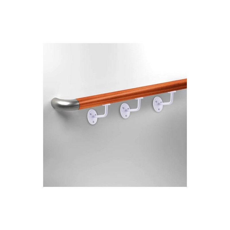 Set of 4 White Handrail Brackets, 63mm Banister Brackets for