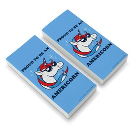 Proud to Be an Americorn American Unicorn Funny Humor Eraser Set of 2