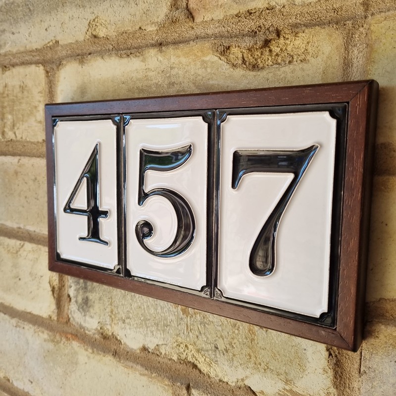 Hand Painted Italian Ceramic House Numbers Simple Design Tile Size