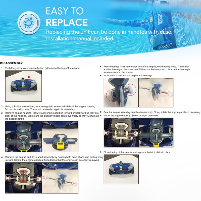 R0524900 Cleaner Engine Replacement Part for MX6/MX8 Pool Suction Cleaner,