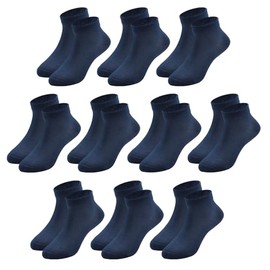 Hoomore - Calcetines unisex para niños, sin costuras, de corte bajo y calcetines deportivos para niños y niñas, algodón suave y transpirable, 10 pares, Navy 10 Pairs, 12-14 años