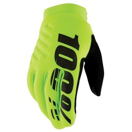 100% Brisker Youth Gloves Fluo Yellow/Black - L