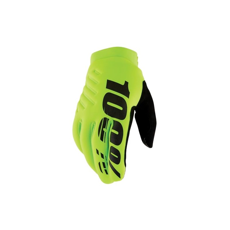100% Brisker Youth Gloves Fluo Yellow/Black - L