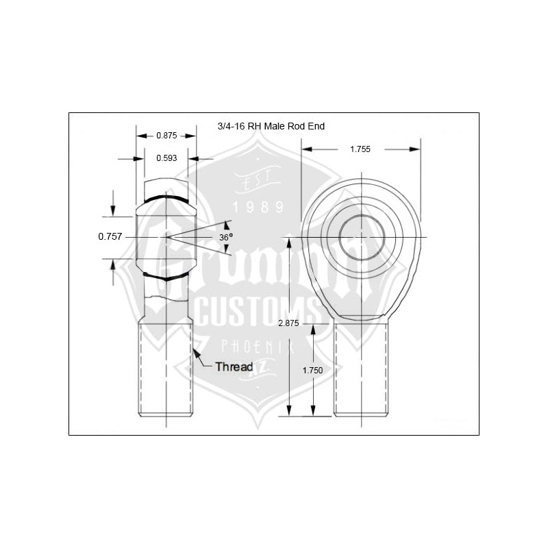 3/4-16 Heim Joint Panhard Bar Kit Chromoly Rod End w/Jam