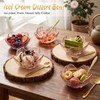 8 Pcs Gold Rim Pink Cherry Blossom Glass Bowls and