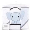 Hudson Baby Unisex Baby Cotton Rich Hooded Towels, Blue Elephant,