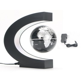 Magnetic Levitation Globe C Shaped 3 Inch Black Frosted LED Magnetic Levitation Globe Office Desk Decoration Gift 100‑240V