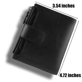 Gkhlg 1Pcs Ladies Purse Genuine Leather Small Wallets for Women Privacy Protection Leather Purse for Daily Use Travel and Gifting (Black)