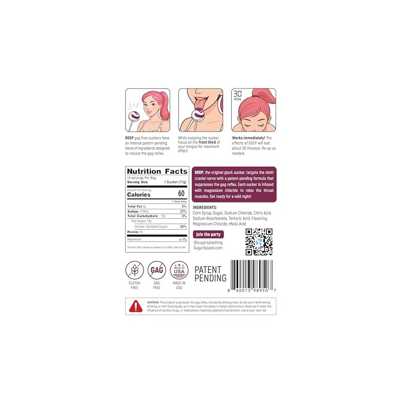 DEEP Gag Suppressing Sucker Purple Raspberry Flavored - No Gag