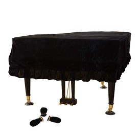 ESYUEL Pleuche Grand Piano Cover Bordered Dust Protective Cover Cloth 78.75x 59 x 18.9in