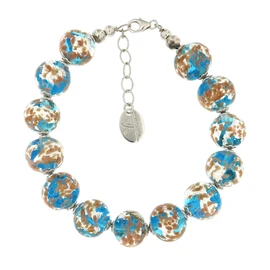 Venetiaurum Women's Bracelet with Original Murano Glass and Silver 925 - Certified as "Made in Italy" Jewellery