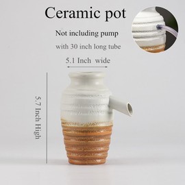Outdoor Garden Fountain Spitter Pond Water Feature Pump Ceramic Pot Decoration (5.7 inch White)