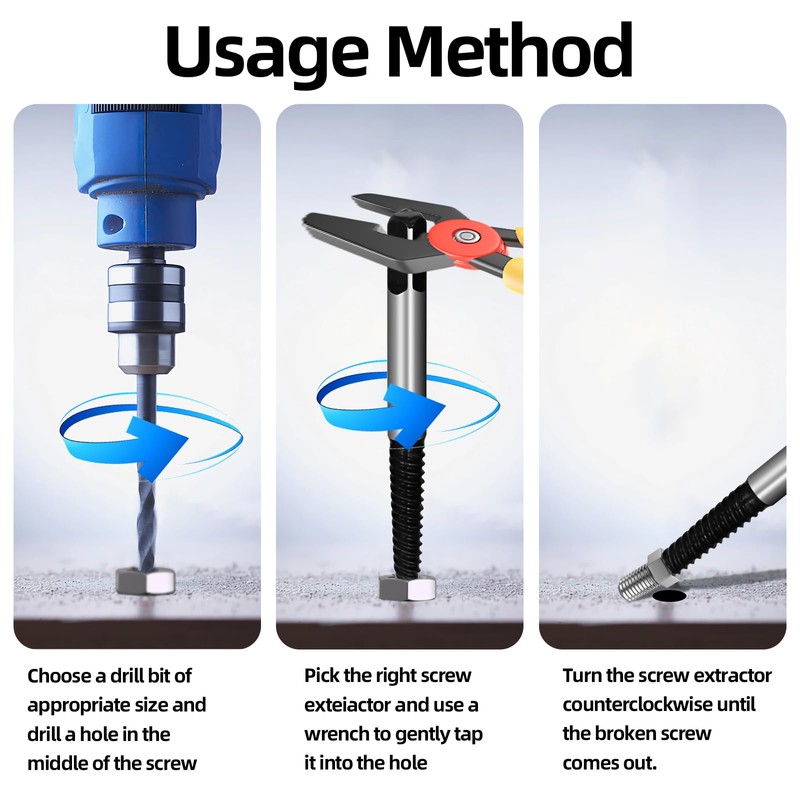 Senbos 6 Pcs Spiral Screw Extractor Set, Easy Out Broken