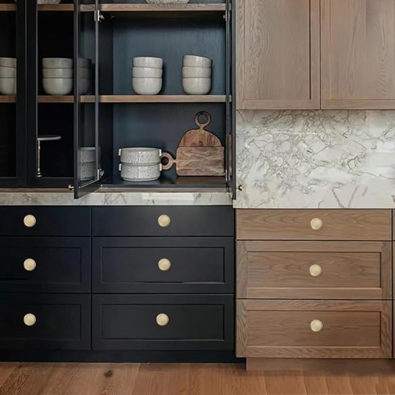 ZAUYX 5 Pack Gold Cabinet Knobs 1-1/4 inch, Jasper Pulls