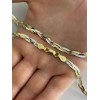 Handmade 925 Silver Tri-Color Yellow Rose Gold Plated Twisted Braided