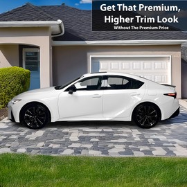 BOGAR TECH DESIGNS Side Window Chrome Delete Sticker Decal Vinyl Film Replacement Compatible with Lexus is 2021-2025, Gloss Black