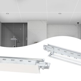 Muzata 30Pack White Cross Tee Drop Ceiling Kit Galvanized Steel Easy Installation for 15/16" Ceiling Grid System 2ft TT10