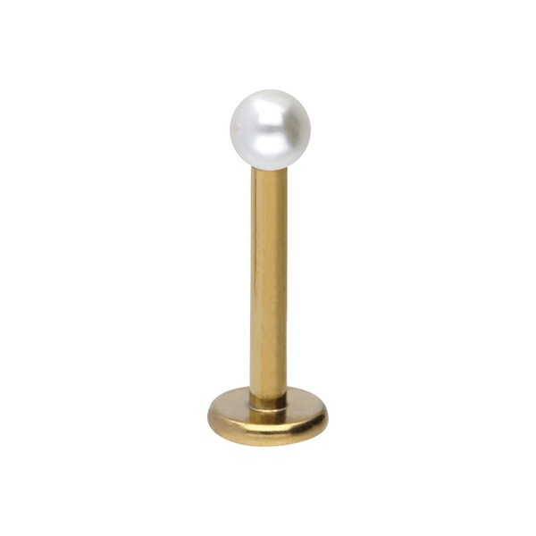 PIERCINGLINE Surgical Steel Labret Stud | Synthetic Pearl | Piercing