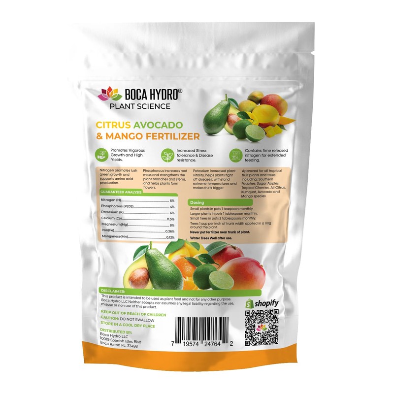 Boca Hydro Granular Citrus Avocado and Mango Fertilizer 6-4-6 +