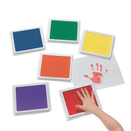 Fun Express - Classic Giant Color Stamp Pad Set Of 6 - Stationery - Stamps - Stamps - Self Inking - 6 Pieces