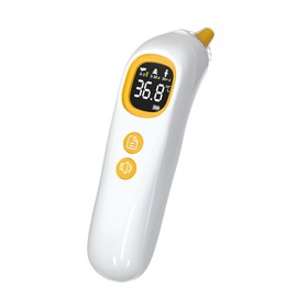 Highly Accurate Ear Thermometer, Digital Thermometer for Kids and Adults, 32 Memory Recall, 1s Fast Reading, 3 Color Coded Fever Alarm and Mute Mode, 21 Disposable Probe Covers