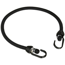 SK11 Rubber Rope J-Hook with Hooks on Both Ends, Round Rubber Type, 10mm×50cm SKG-R1050BK