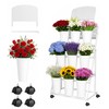 3-Tier Metal Flower Cart Display Stand with 9 Buckets, Flower