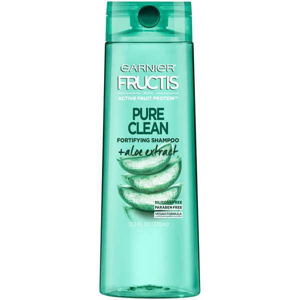 Garnier Fructis Pure Clean Shampoo, Paraben-Free Silicone-Free with Aloe Extract