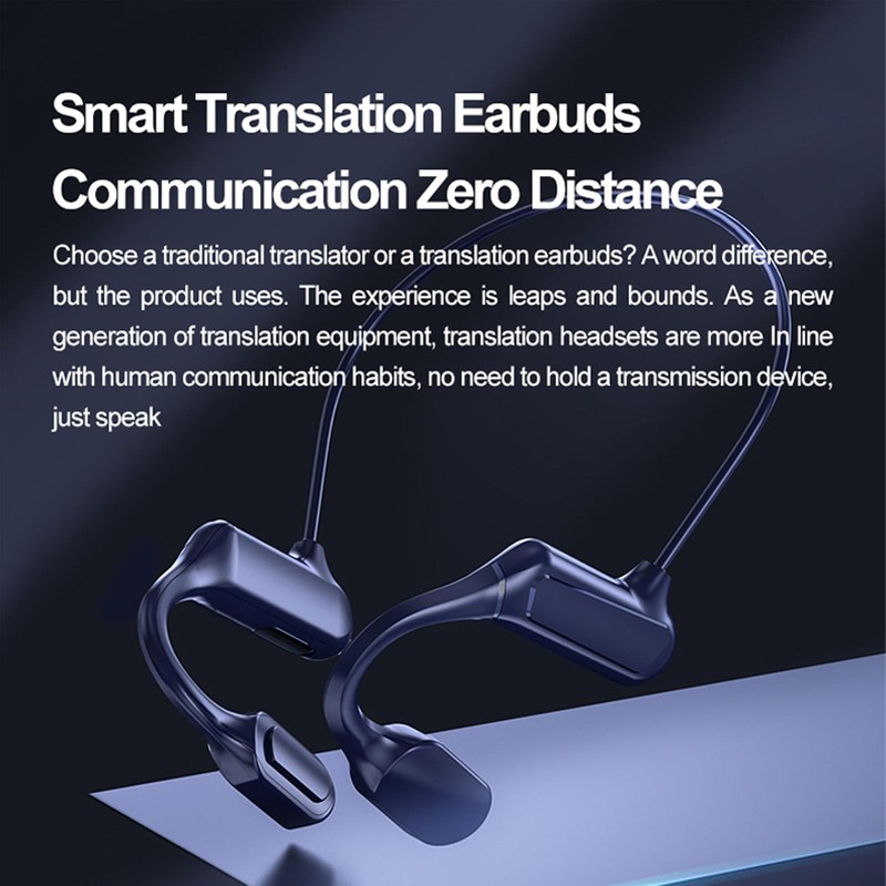 Language Translator, Bone Conduction Headset, 144 Language(74 Languages & 70