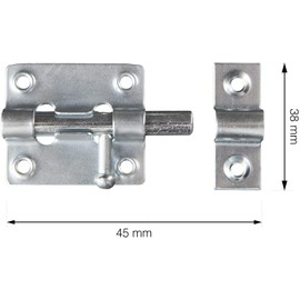 LouMaxx Door Bolt Set of 2 – Bolt Lock 38 x 45 mm – Includes Screws – Lock Bolt Door – Sliding Bolt – Lock for Doors – Bolt Latch – Door Lock