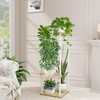 Bamworld Soporte para Plantas de Interior de Metal, Soportes Blanco