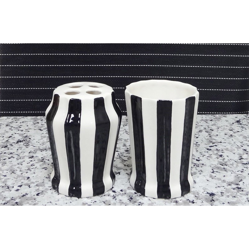 ACK Tuscany Embossed Hand Painted Ceramic, 4-Piece Bathroom Accessories, Soap