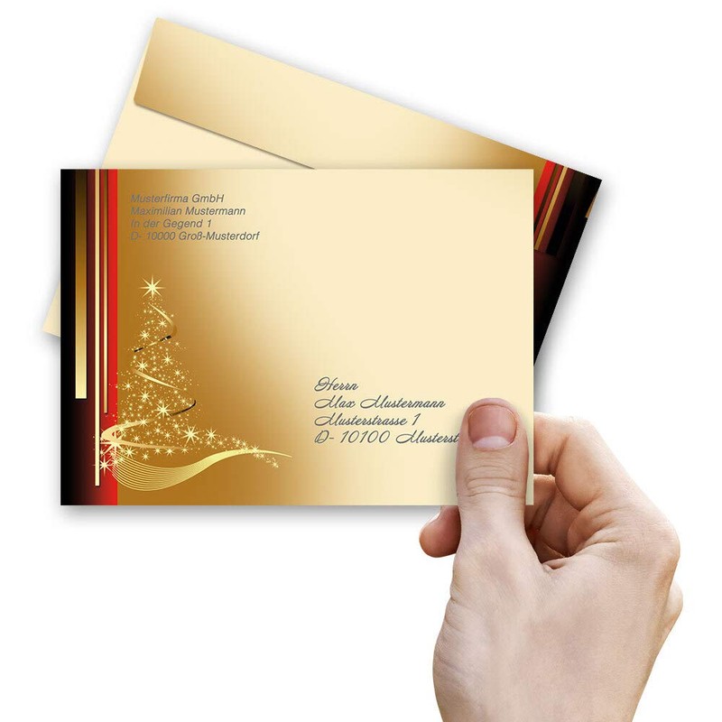 Paper Media Pack of 25 Christmas Letter Envelopes DIN C6