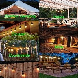 WOODGUILIN Outdoor LED String Lights, Pendant Light Cord with 2 Pendant Sockets, Patio Light String, Waterproof Reusable, 6.6ft E27 Pendant Light Kit No Bulb, for Bar, Garden, Backyard Lighting.(2m)