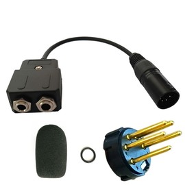 UFQ GA-AB Aviation Headset GA Dual Plugs to Airbus XLR Adapter - General Aviation .206' & .25' Jacks to Female 5pin XLR Connector - Compatible with Most Major Brand Pilot Headsets,Durable,Reliabilty