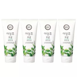 Happy Bath 해피바스 어성초 모공 클렌징 폼 200g x4개 Happy Bath Glycerin Pore Cleansing Foam 200g x 4ea