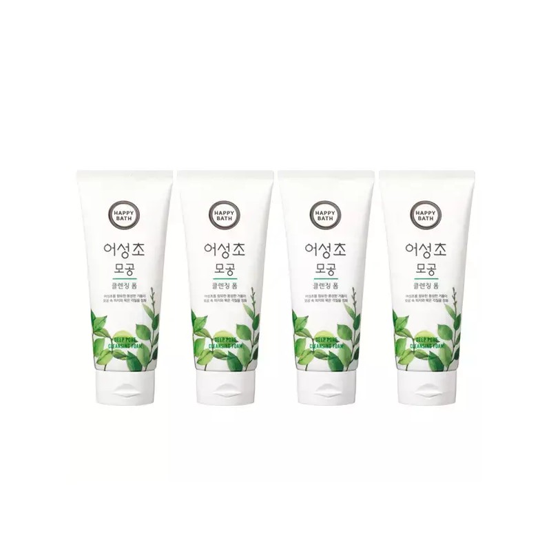 Happy Bath 해피바스 어성초 모공 클렌징 폼 200g x4개 Happy